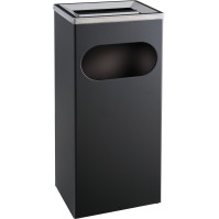 Rectangular ashtray bin 27 litres black steel