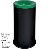 50L black-green fire-resistant bin for selective sorting