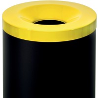 90L black yellow fire-resistant tri-selective bin