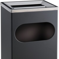 Rectangular ashtray bin 27 litres black steel