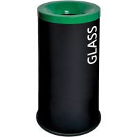 Round trash can green lid