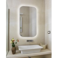 Modern backlit mirror for a warm bathroom atmosphere