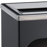 Rectangular ashtray bin 27 litres black steel