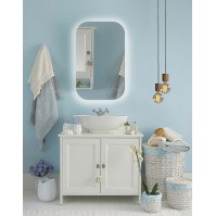 Modern backlit mirror with relaxing ambient LED lighting