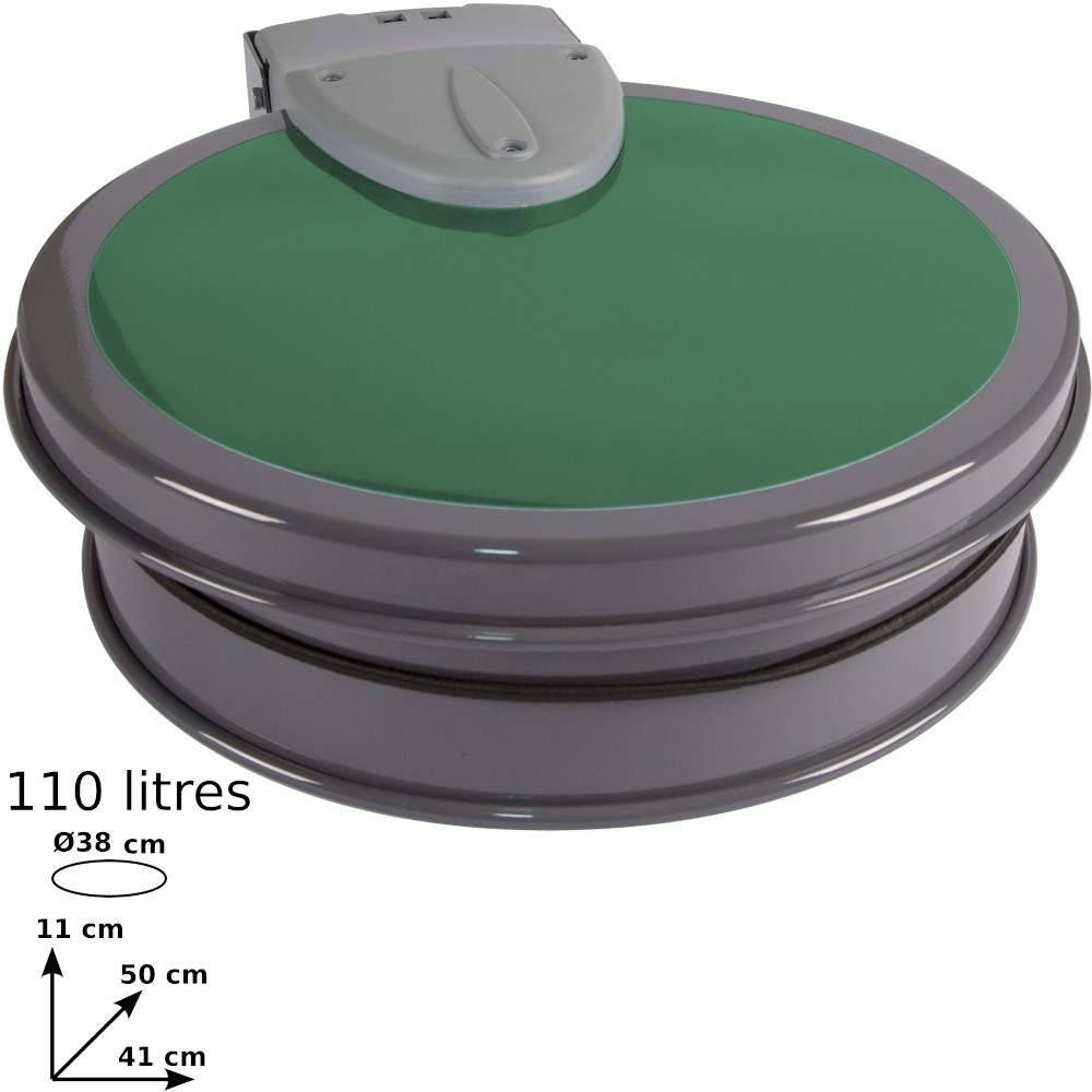 110L wall mount with green lid for trash bags