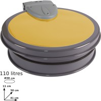 Wall-mounted trash bag holder 110L practical and hygienic yellow lid