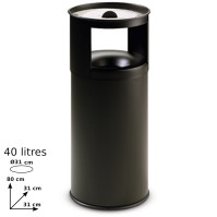 40L black fire-resistant ashtray basket with sand