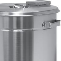 Round stainless steel kitchen trash can