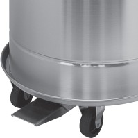 Round stainless steel kitchen trash can with pedal