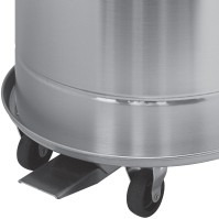 Round stainless steel pedal bin