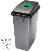 Green waste bin 60L selective sorting round opening