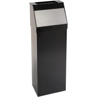 Push bin with ashtray "push" black 50 litres