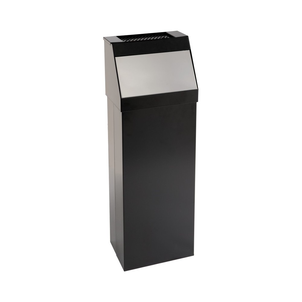 Push bin with ashtray "push" black 50 litres