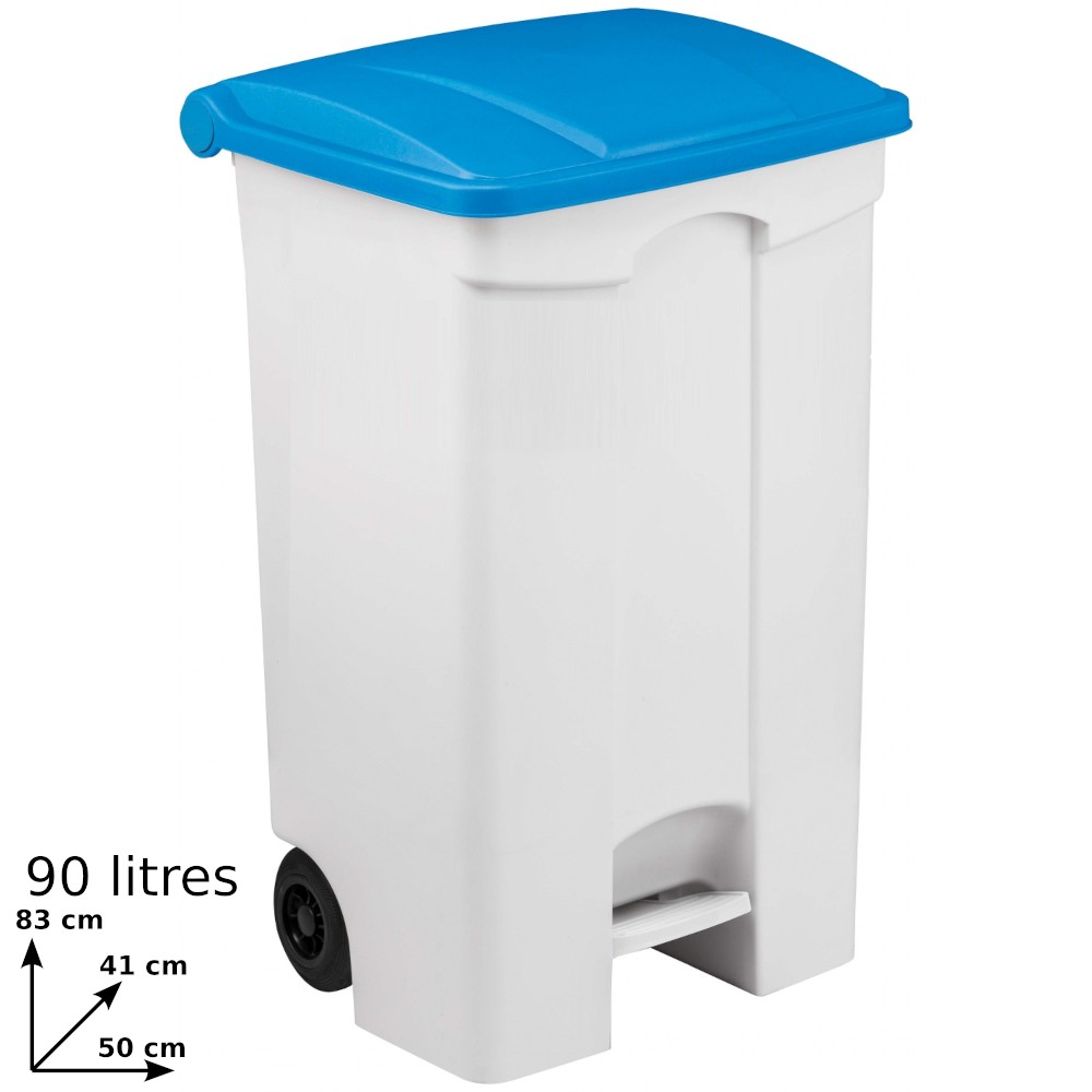 70L blue mobile container with pedal set of 3