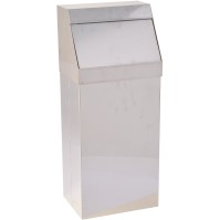 Industrial bin "push" shiny stainless steel 50 litres: elegant and practical design for professional use.