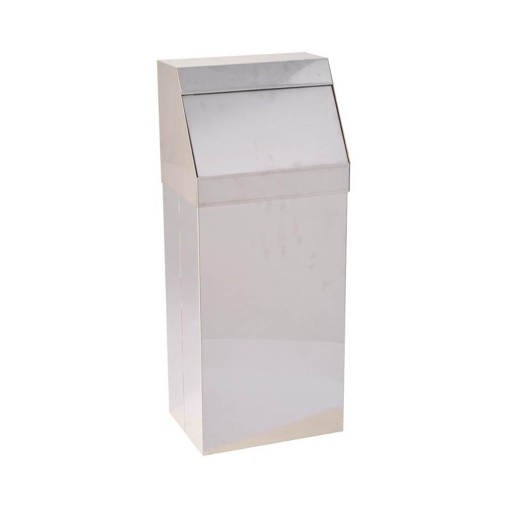 Industrial bin "push" shiny stainless steel 50 litres: elegant and practical design for professional use.