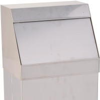 Shiny stainless steel "push" flap bin 50 litres