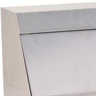 Shiny stainless steel "push" flap bin 50 litres