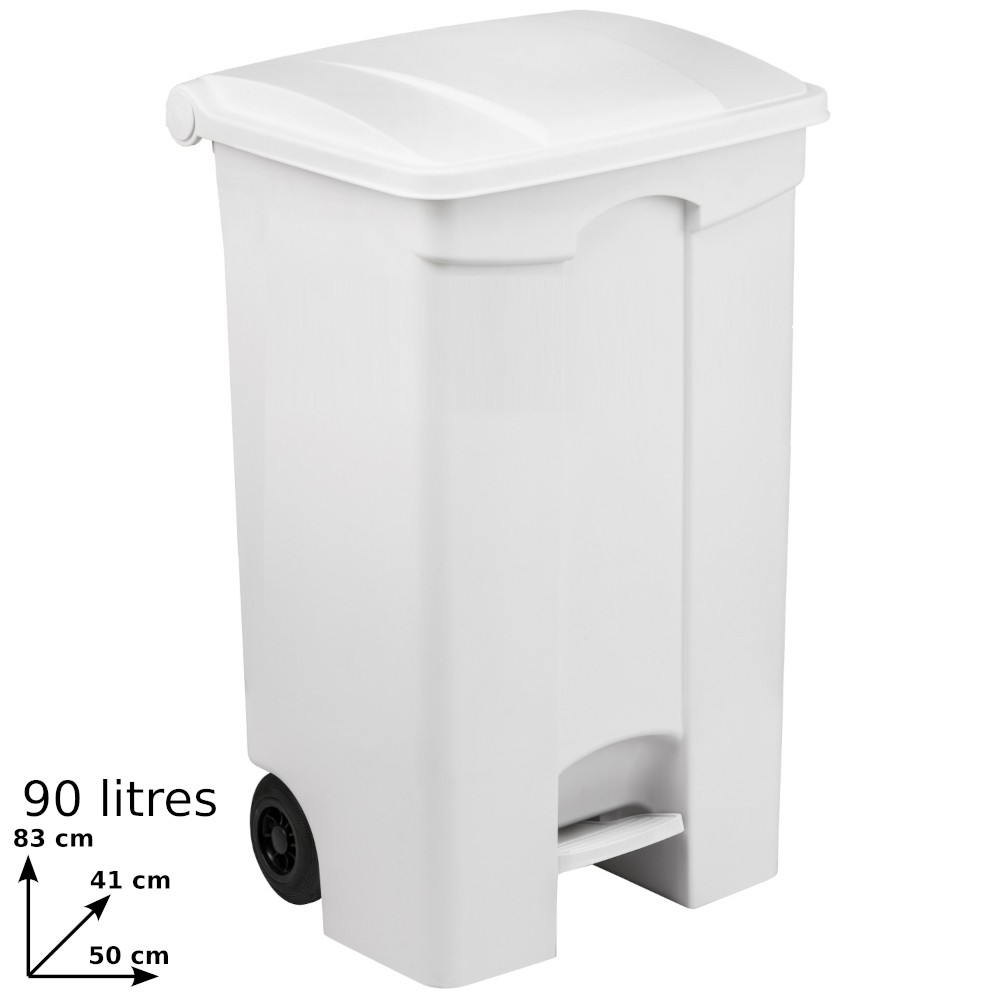 Mobile container 90L white pedal set of three pieces