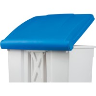 Rollcontainer 90L mit Pedal, blauer Deckel, 3er-Set