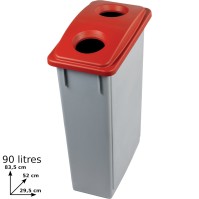 90L bin with red lid, robust practical storage bottle