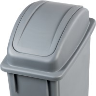 Compact 90L plastic bin with swing lid