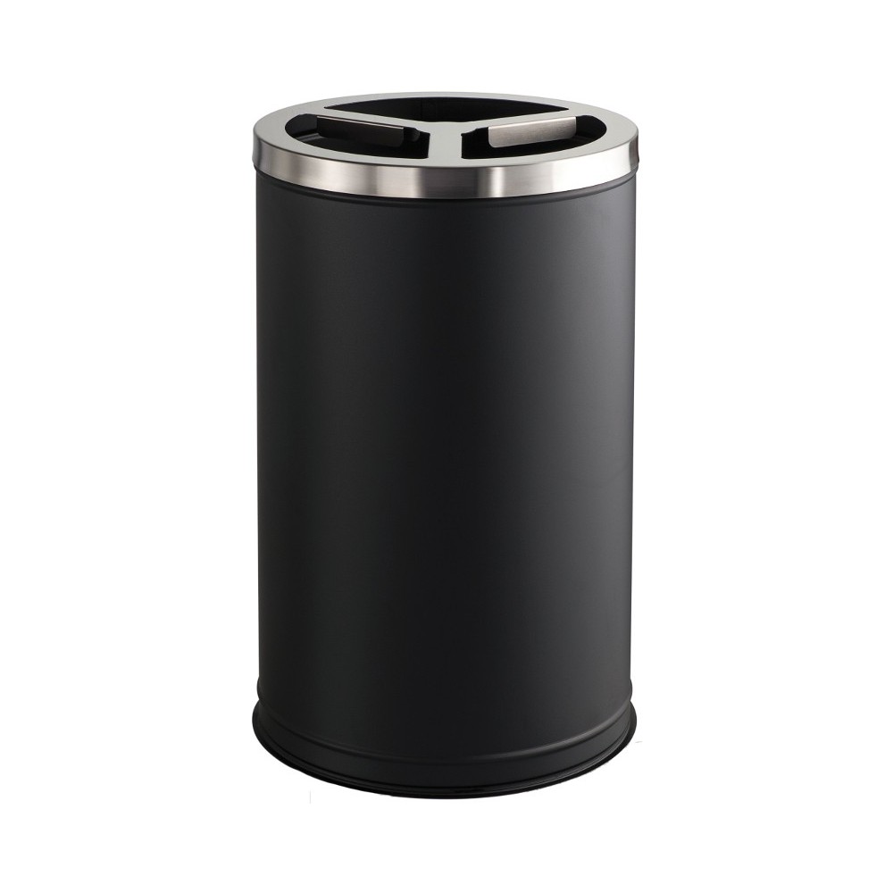 Selective sorting bin with 3 compartments of 35 litres each, black