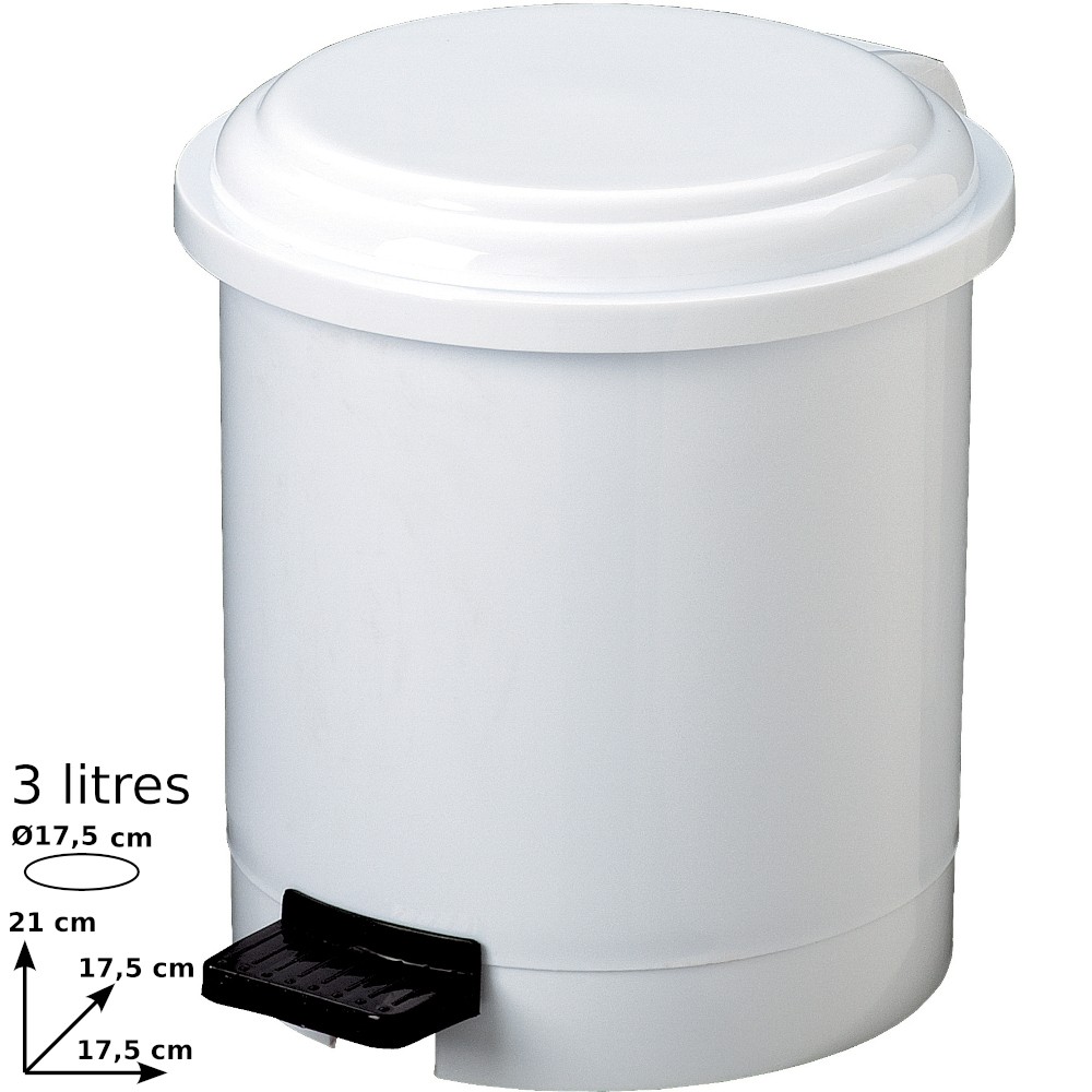 Round white pedal bins 3L set of 12