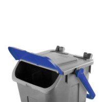 25L blue trash can with swing lid and handle