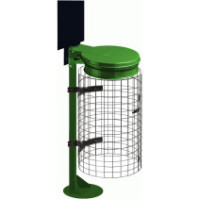 Sturdy green post for urban and park trash bags