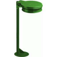 Sturdy green post for urban and park trash bags