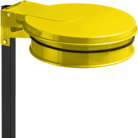 Yellow trash bag holder with sturdy and stable base