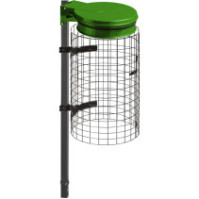 Green sealable trash bag holder with practical integrated grid