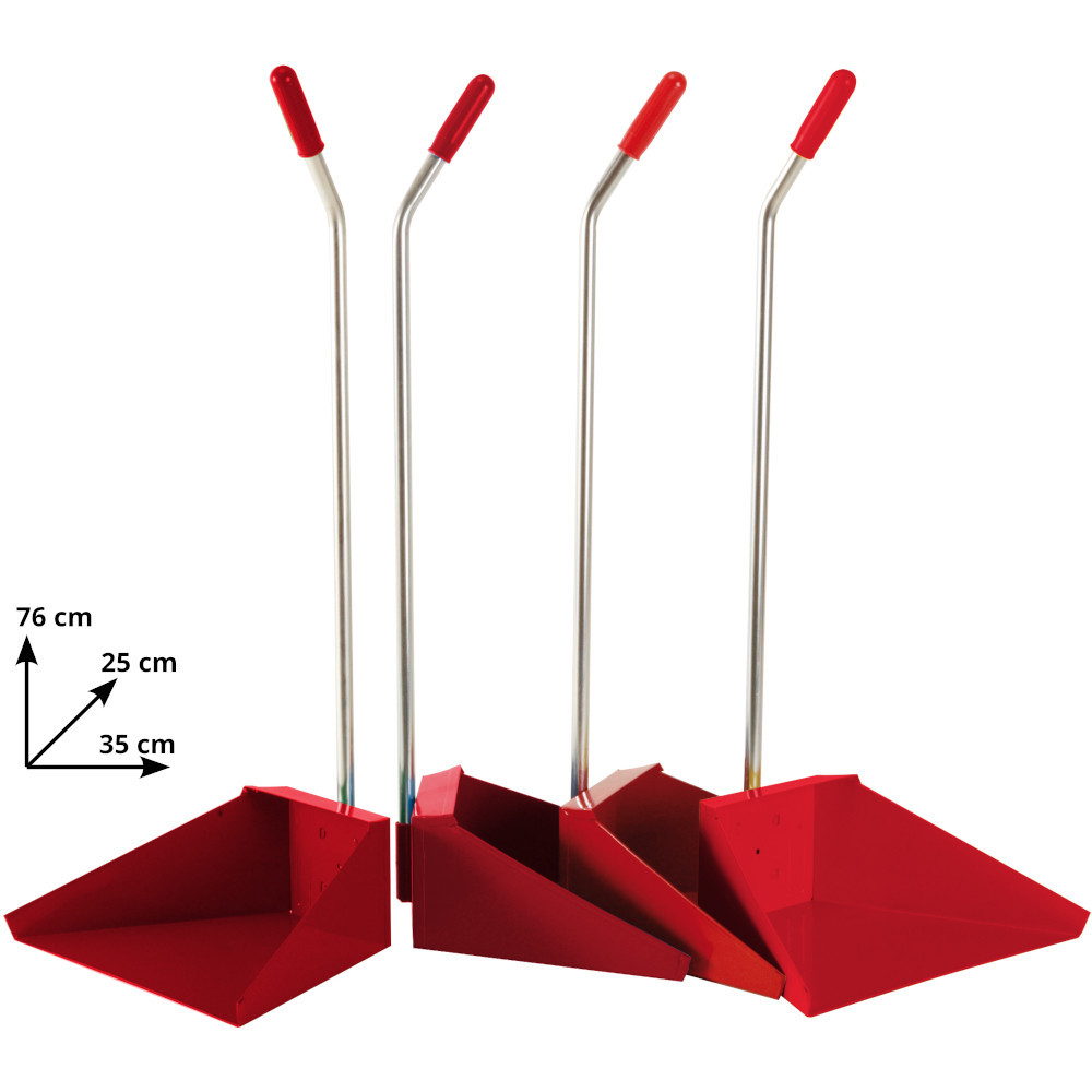 Industrial waste shovel red steel set of 12