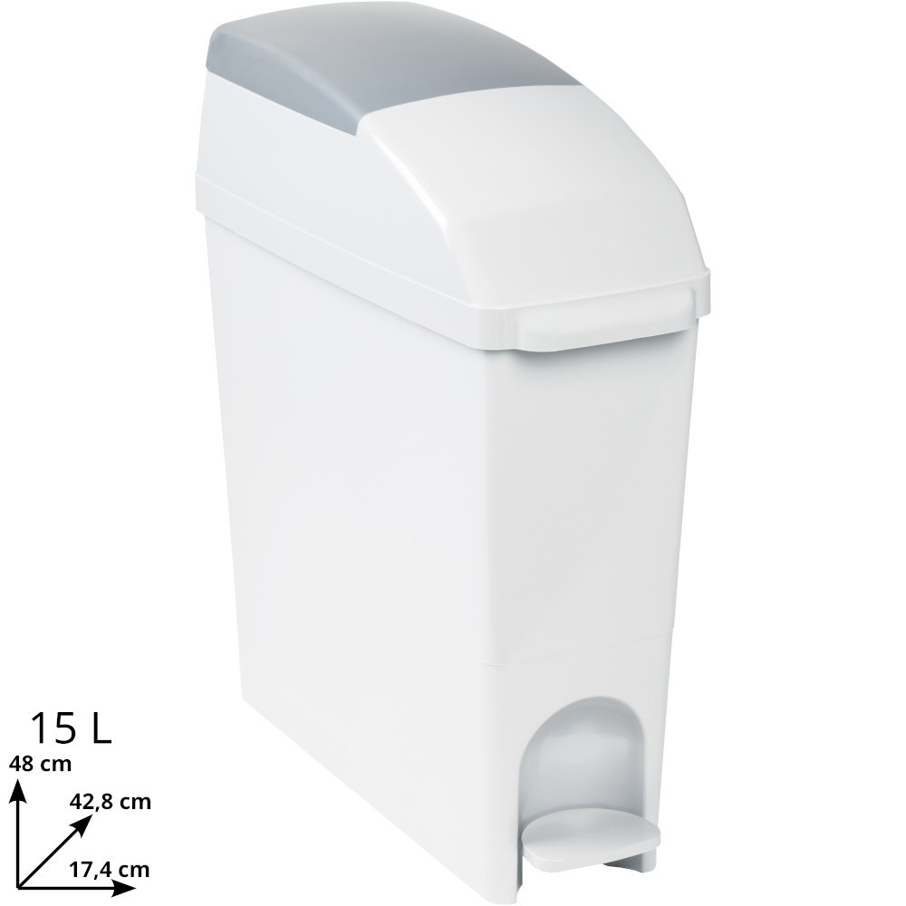 White feminine hygienic trash can with modern practical pedal