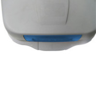 Durable grey-blue plastic tilting hatch container 100L