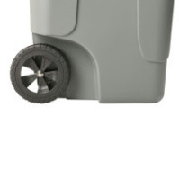 Recycled gray-blue plastic tilting hatch container 100L