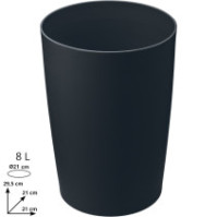 Elegant and practical 8L black flame-retardant plastic bin