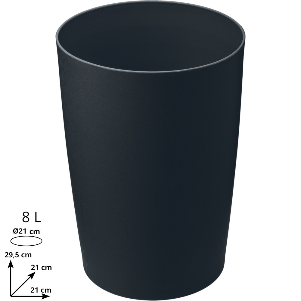 Elegant and practical 8L black flame-retardant plastic bin