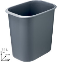 Resistant rectangular 14L fireproof gray plastic bin