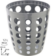 Modern and elegant 12L design perforated gray trash bin