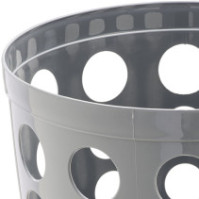 Elegant 12L perforated gray design wastebasket.