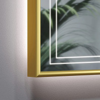 Rectangular mirror with fine LED line