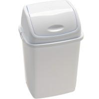 Basic bin with white swing lid 15 litres