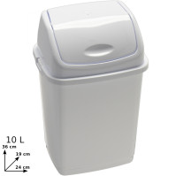 Basic bin with white swing lid 15 litres