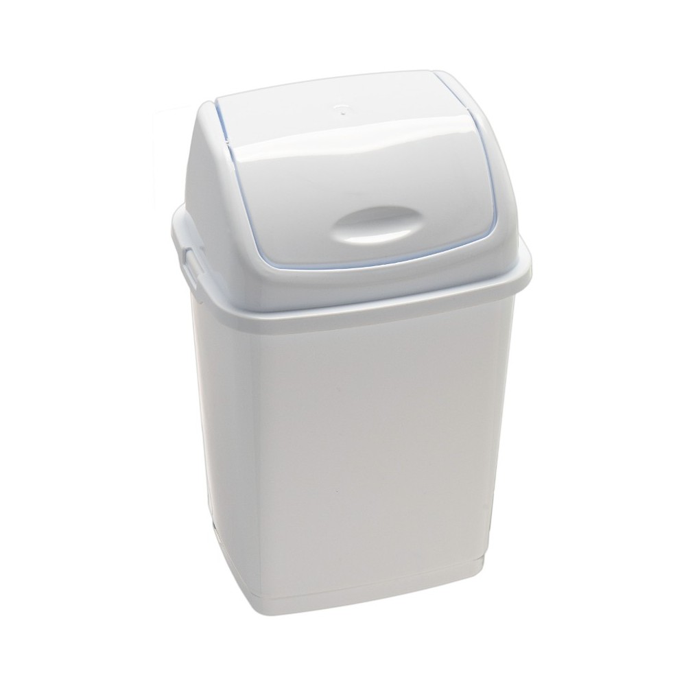 Basic bin with white swing lid 15 litres