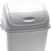 Basic bin with white swing lid 15 litres