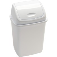 Basic bin with swing lid white 18 litres