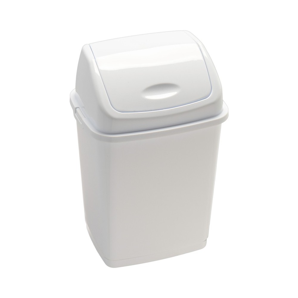 Basic bin with swing lid white 18 litres