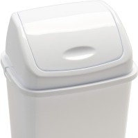 Basic bin with swing lid white 18 litres